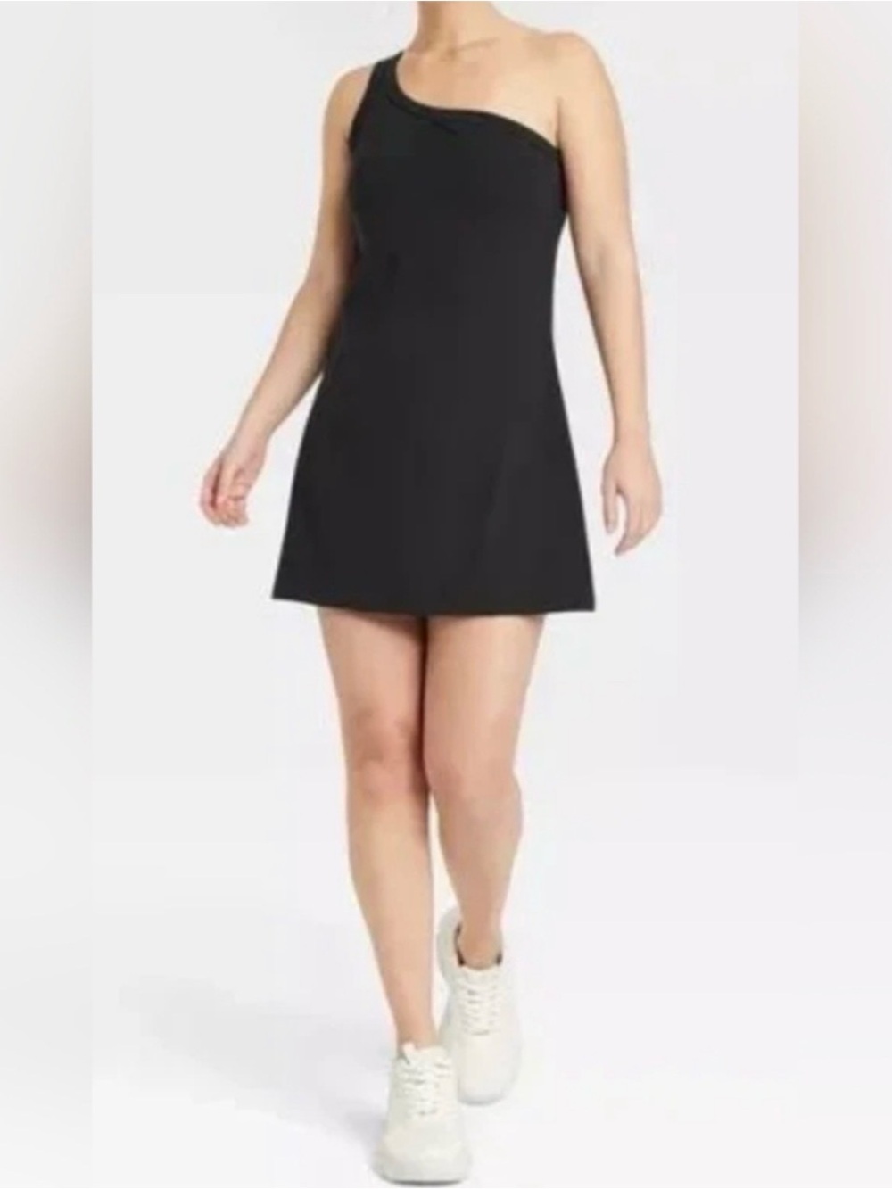 One-Shoulder Black Dress Athletic